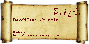 Darázsi Ármin névjegykártya